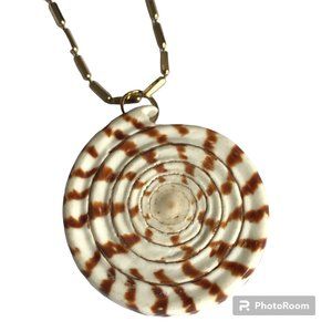 Natural Shell Shiva Nautilus Pendant Necklace Choker Mermaid Gold Plated 15-17"